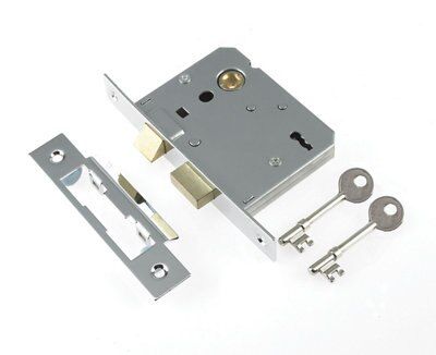 Century 55mm Chrome effect 3 lever Sashlock
