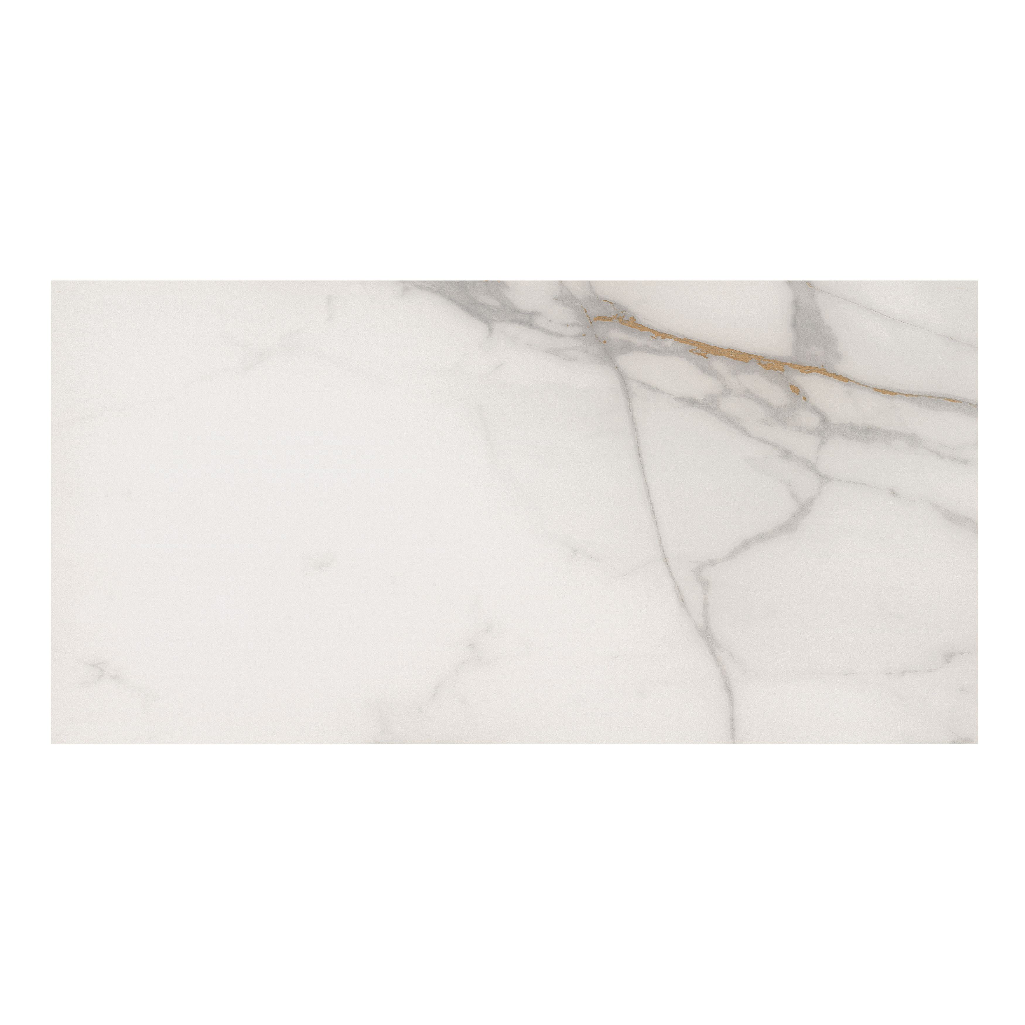 Ceramica Dorro White Gloss Marble effect Ceramic Indoor Wall Tile, Pack of 6, (L)600mm (W)300mm