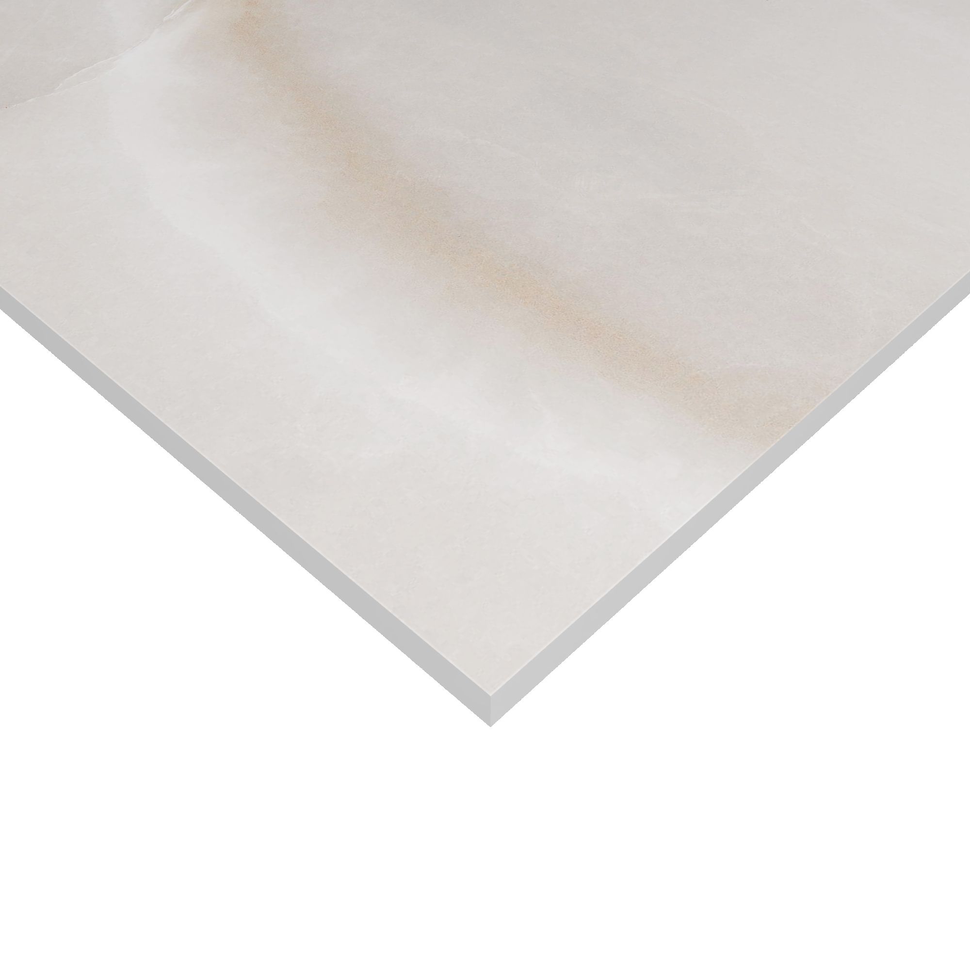 Ceramica Opal Beige Gloss Marble effect Ceramic Indoor Wall tile, Pack of 6, (L)600mm (W)300mm