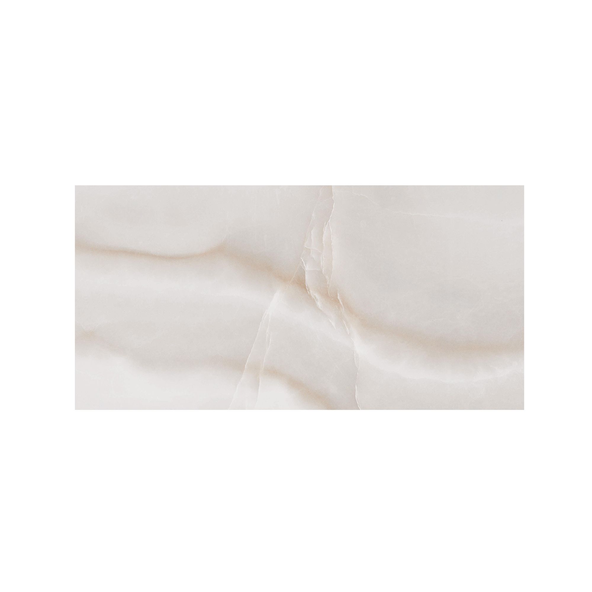 Ceramica Opal Beige Gloss Marble effect Ceramic Indoor Wall tile, Pack of 6, (L)600mm (W)300mm