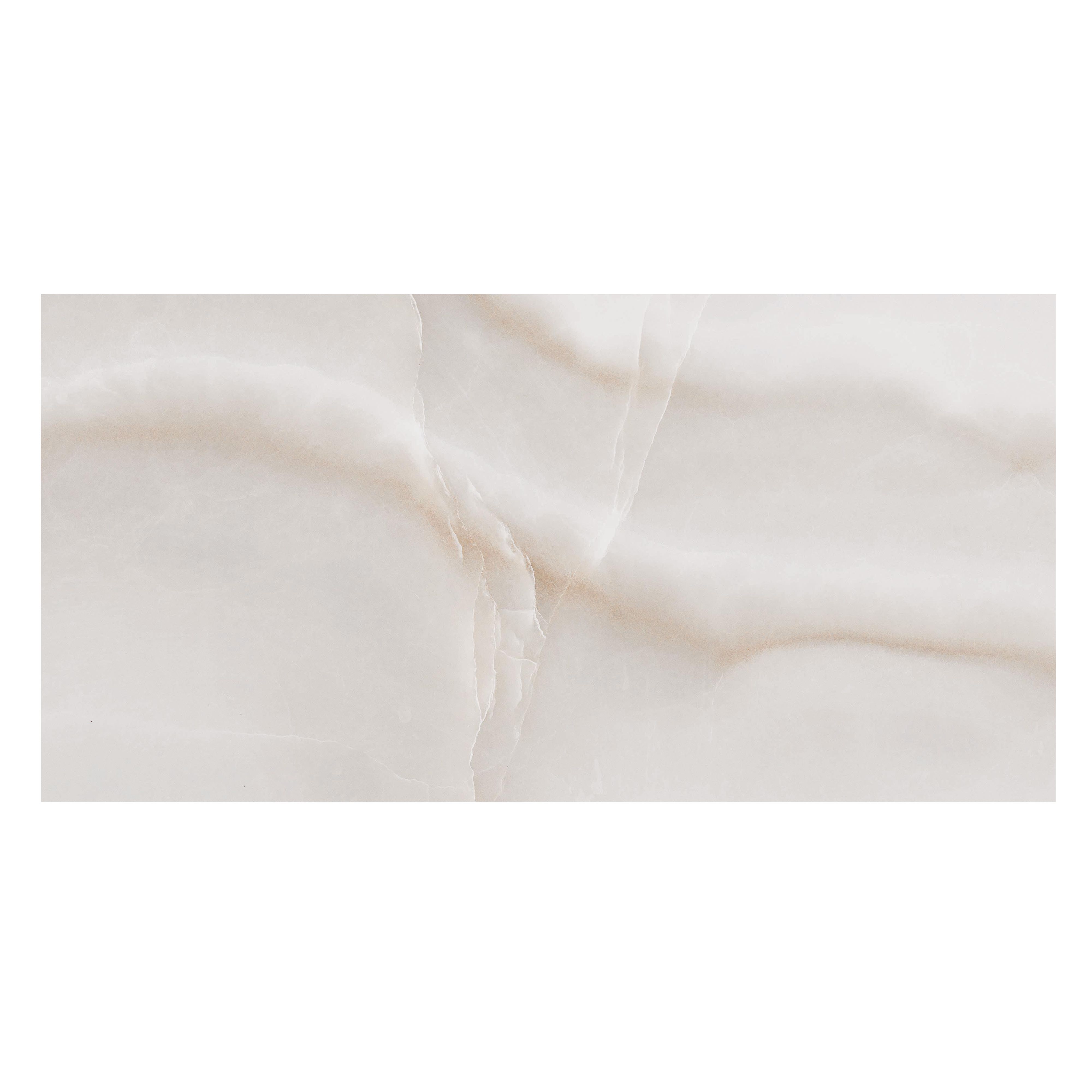 Ceramica Opal Beige Gloss Marble effect Ceramic Indoor Wall tile, Pack of 6, (L)600mm (W)300mm