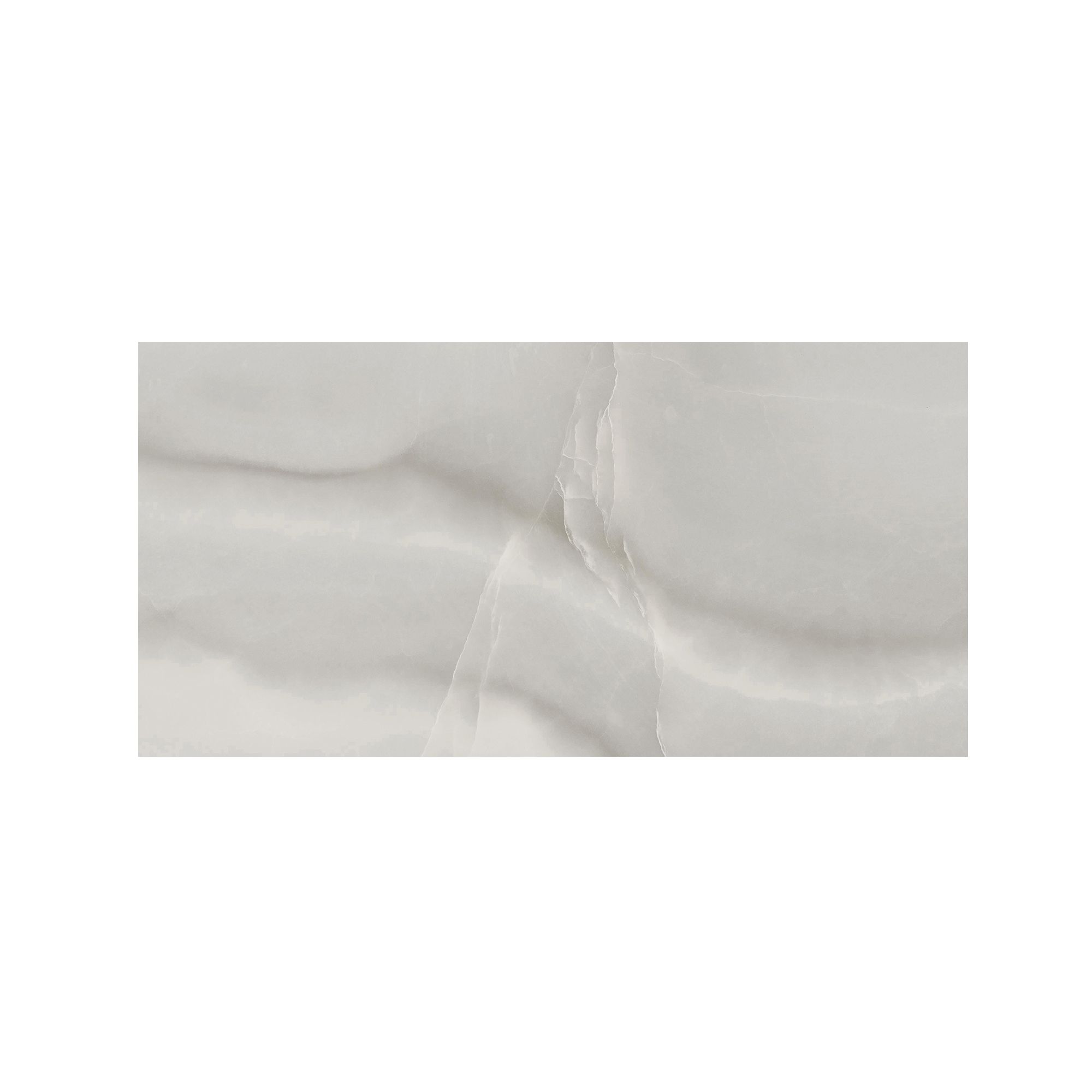 Ceramica Opal Grey Gloss Marble effect Ceramic Indoor Wall tile, Pack of 6, (L)600mm (W)300mm