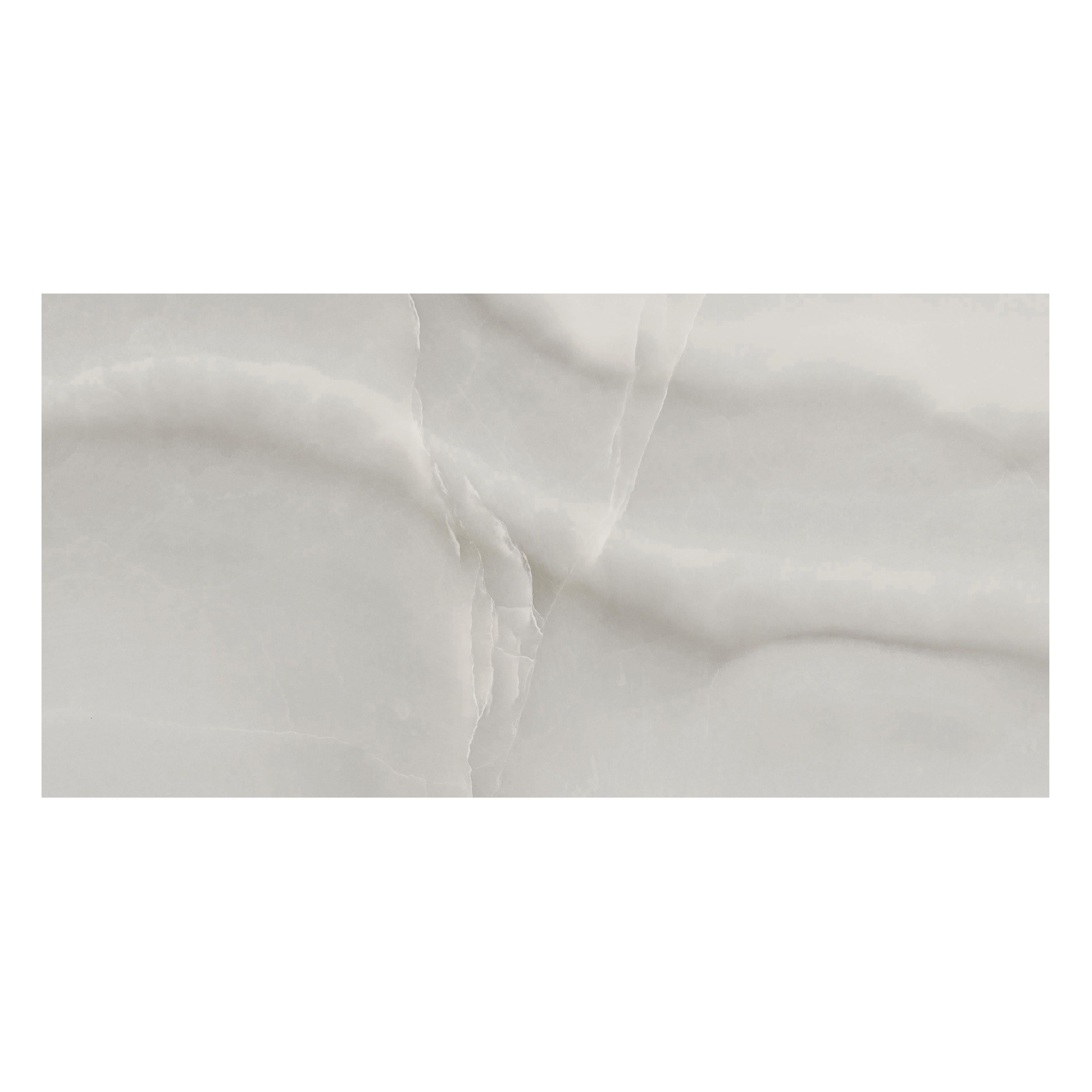 Ceramica Opal Grey Gloss Marble effect Ceramic Indoor Wall tile, Pack of 6, (L)600mm (W)300mm