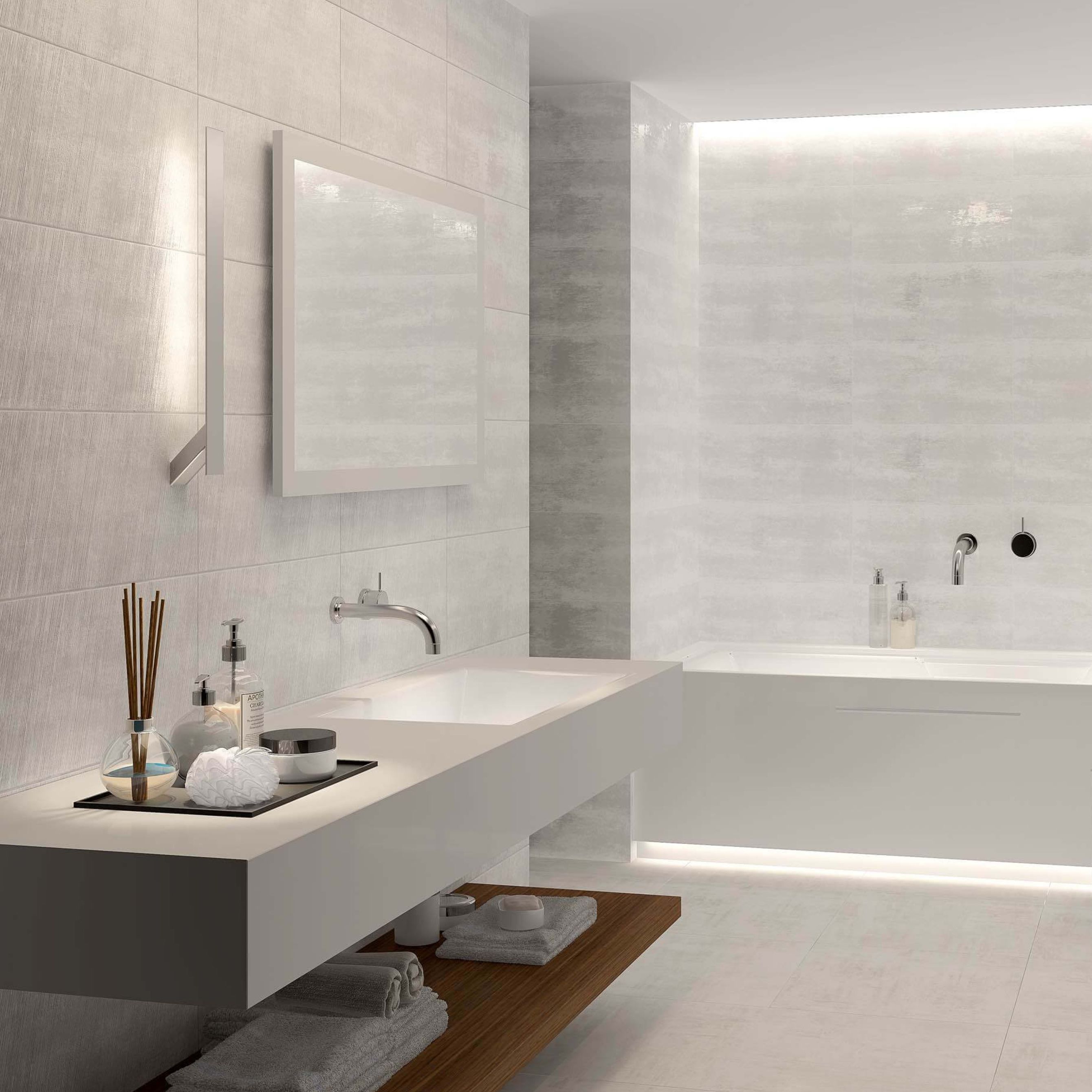 Ceramica Pearl Lustre Pearlescent White Matt Shimmer effect Ceramic Indoor Wall Tile