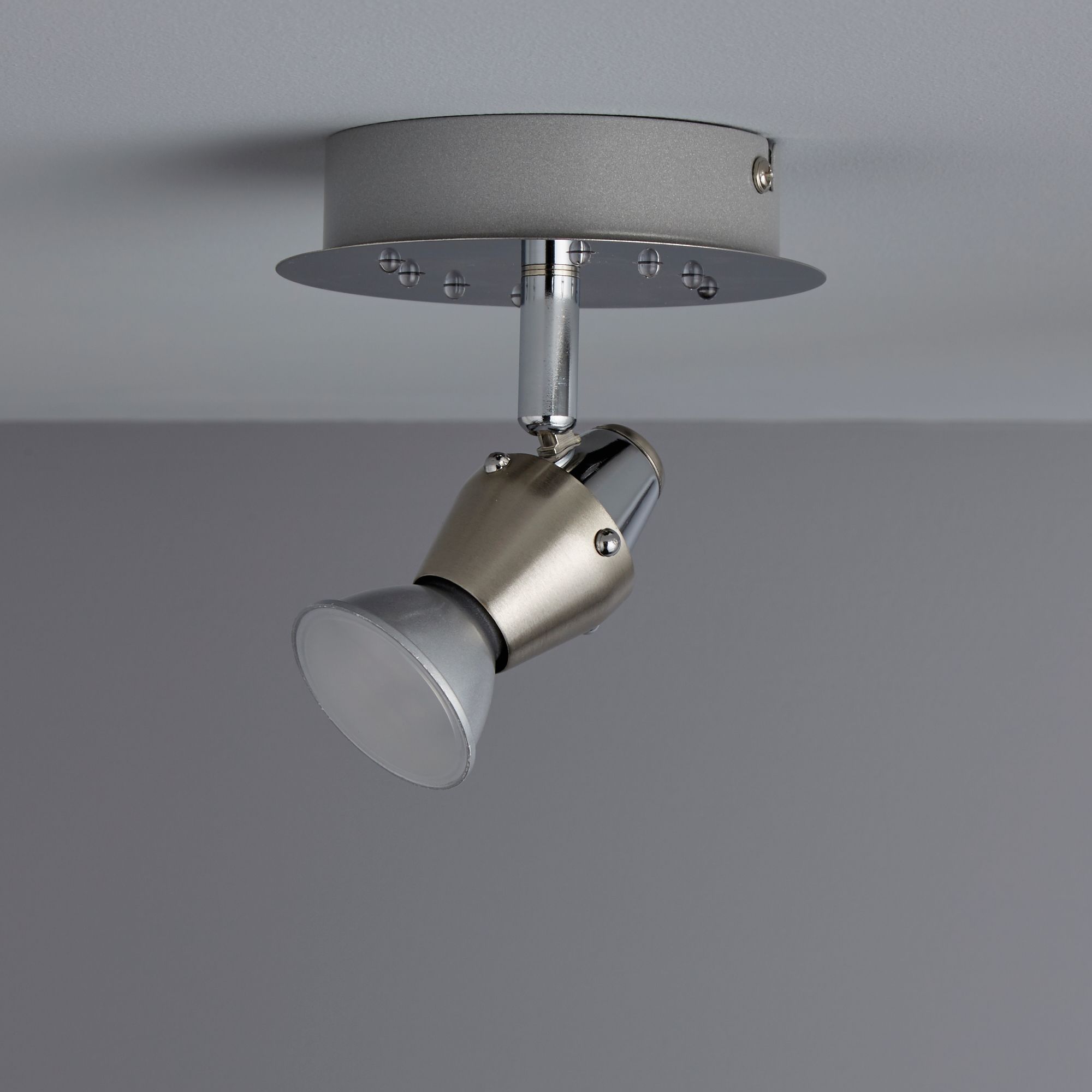 Ceraon Chrome effect Mains-powered Spotlight