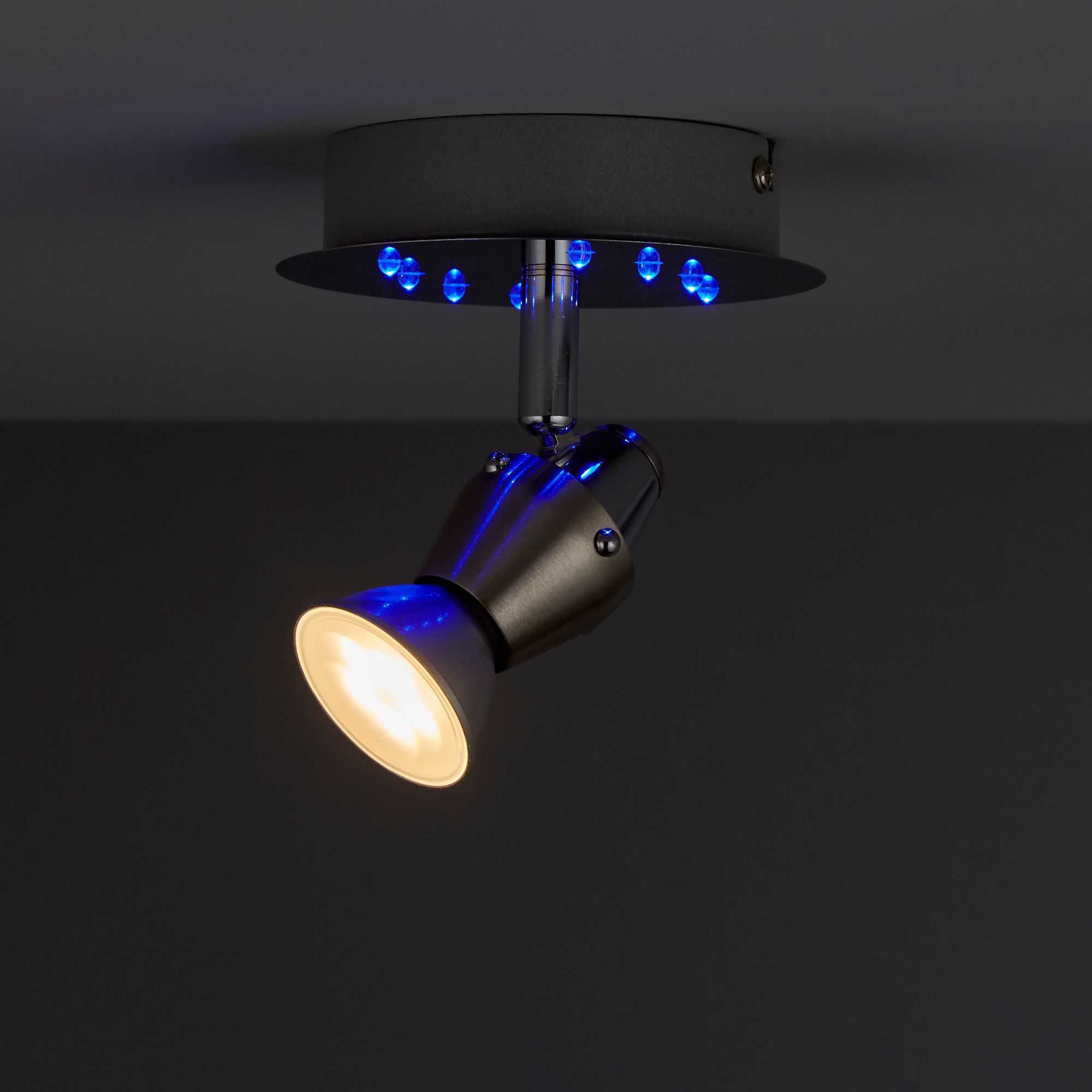 Ceraon Chrome effect Mains-powered Spotlight