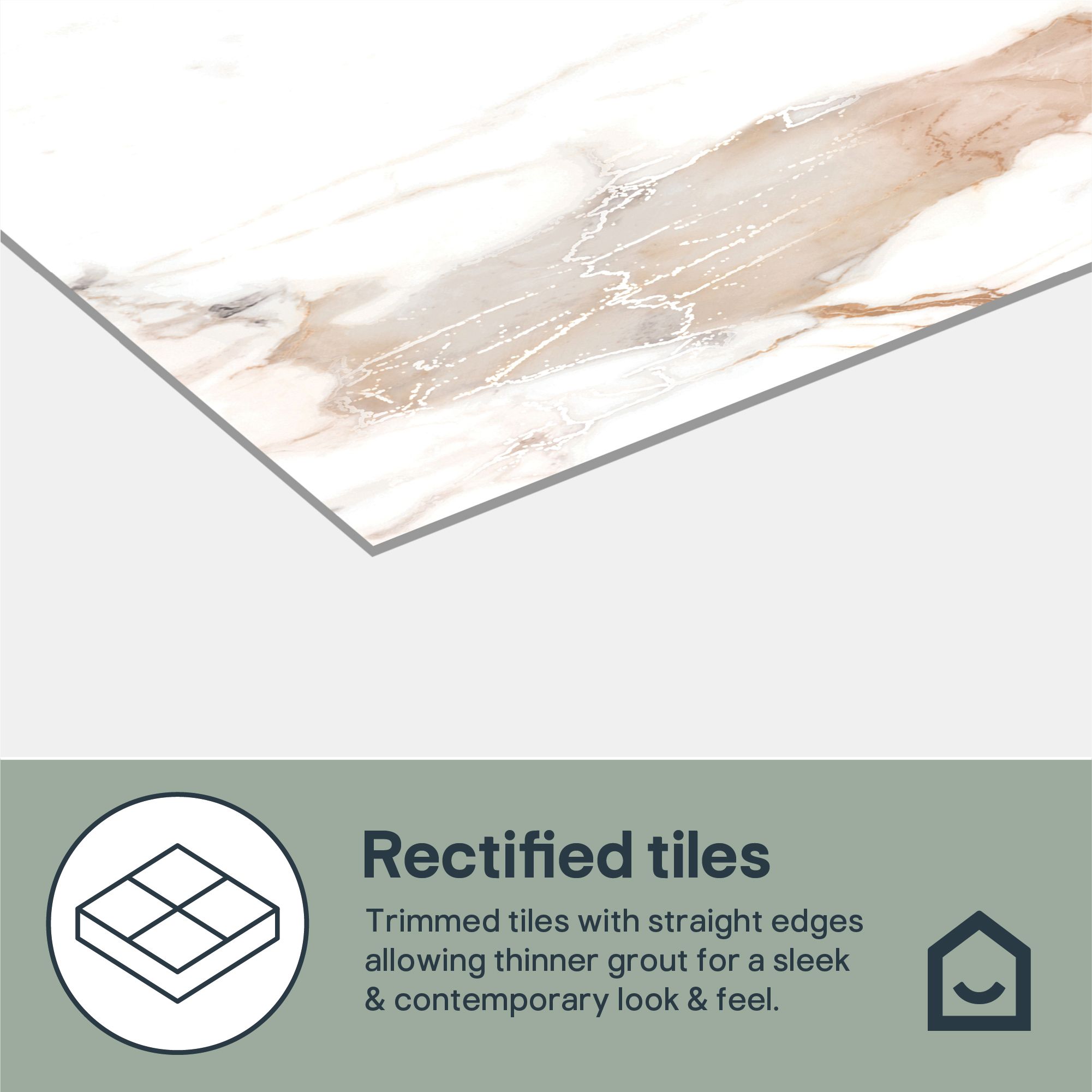 Cervo White & gold Matt Marble effect Textured Porcelain Indoor Wall & floor Tile, Pack of 3, (L)600mm (W)600mm