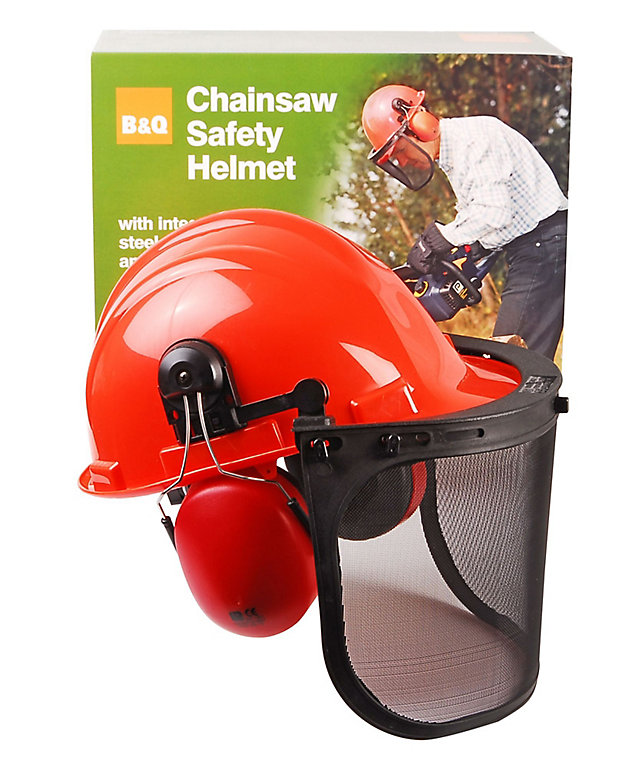 CH011 Chainsaw helmet with Ear defenders & visor DIY at B&Q