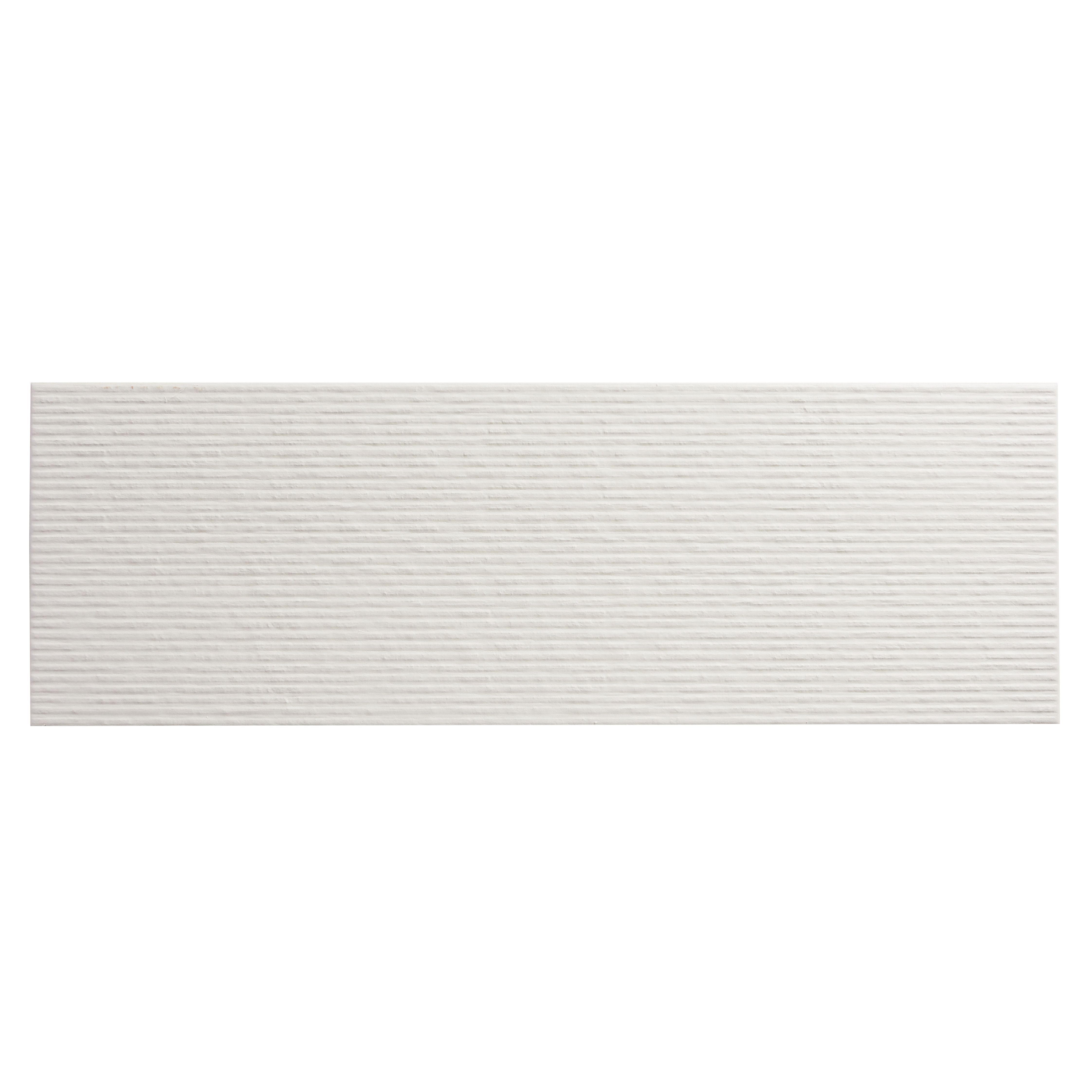 Chalky Grey Matt 3D decor Stone effect Textured Ceramic Indoor Wall tile, Pack of 12, (L)600mm (W)200mm