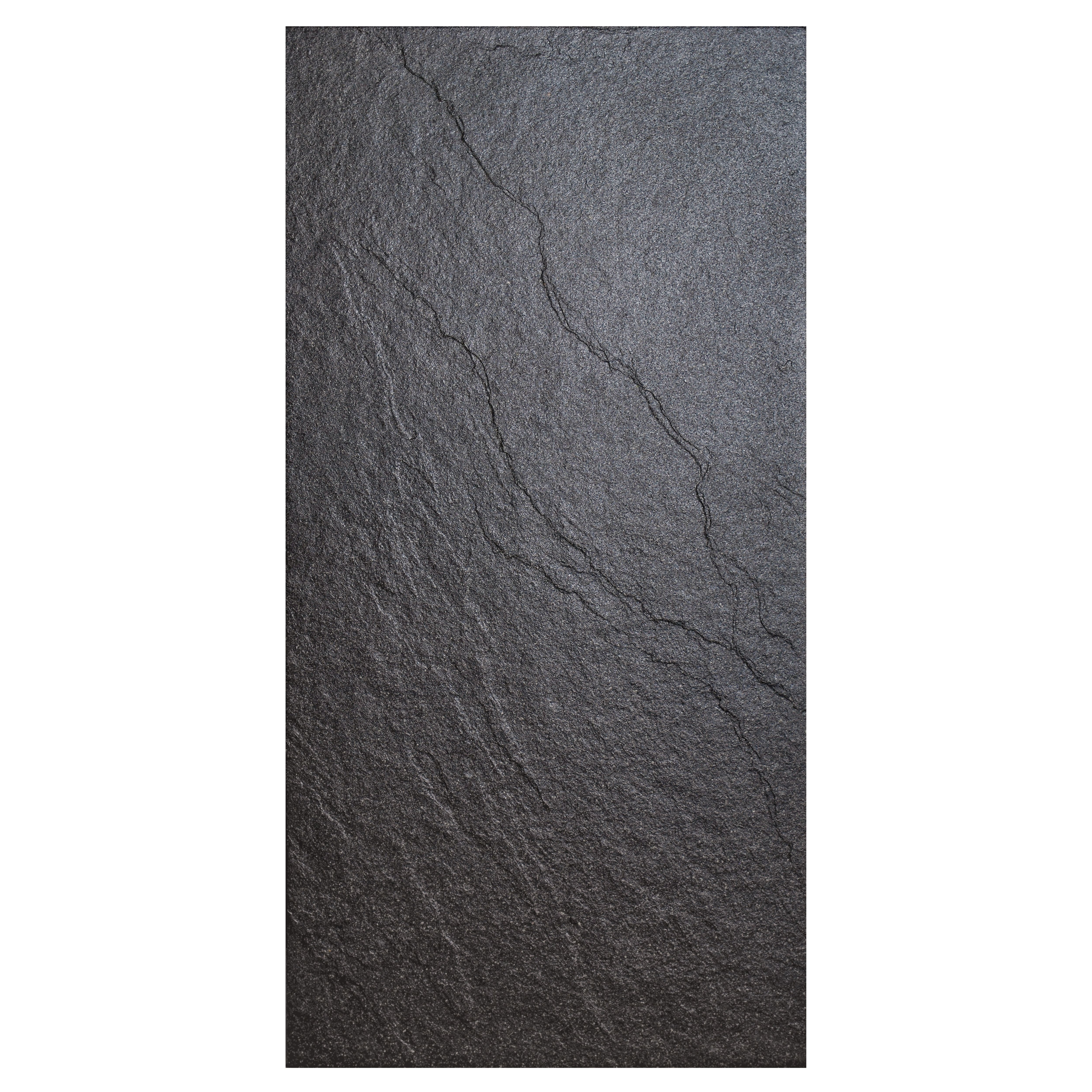 Chambly Black Matt Stone effect Porcelain Indoor Wall & floor Tile
