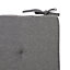 Chambray Grey Plain Seat pad (L)40cm x (W)40cm