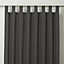 Chambray Grey Plain Unlined Tab top Curtain (W)167cm (L)183cm, Single