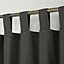 Chambray Grey Plain Unlined Tab top Curtain (W)167cm (L)183cm, Single