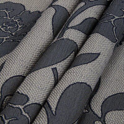 Chamique Grey Floral Applique Lined Pencil Pleat Curtains (W)167cm (L ...