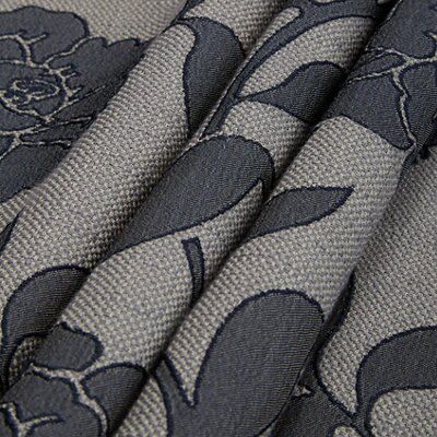 Chamique Grey Floral applique Lined Pencil pleat Curtains (W)167cm (L)183cm, Pair