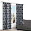 Chamique Grey Floral applique Lined Pencil pleat Curtains (W)228cm (L)228cm, Pair