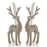 Champagne Glitter effect 3D Reindeer Decoration of 2