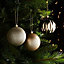 Champagne Glitter effect Plastic Bauble of 6