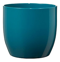 Chapel Brushed Blue Ceramic Plant pot (Dia)13cm
