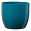 Chapel Brushed Blue Ceramic Plant pot (Dia)13cm