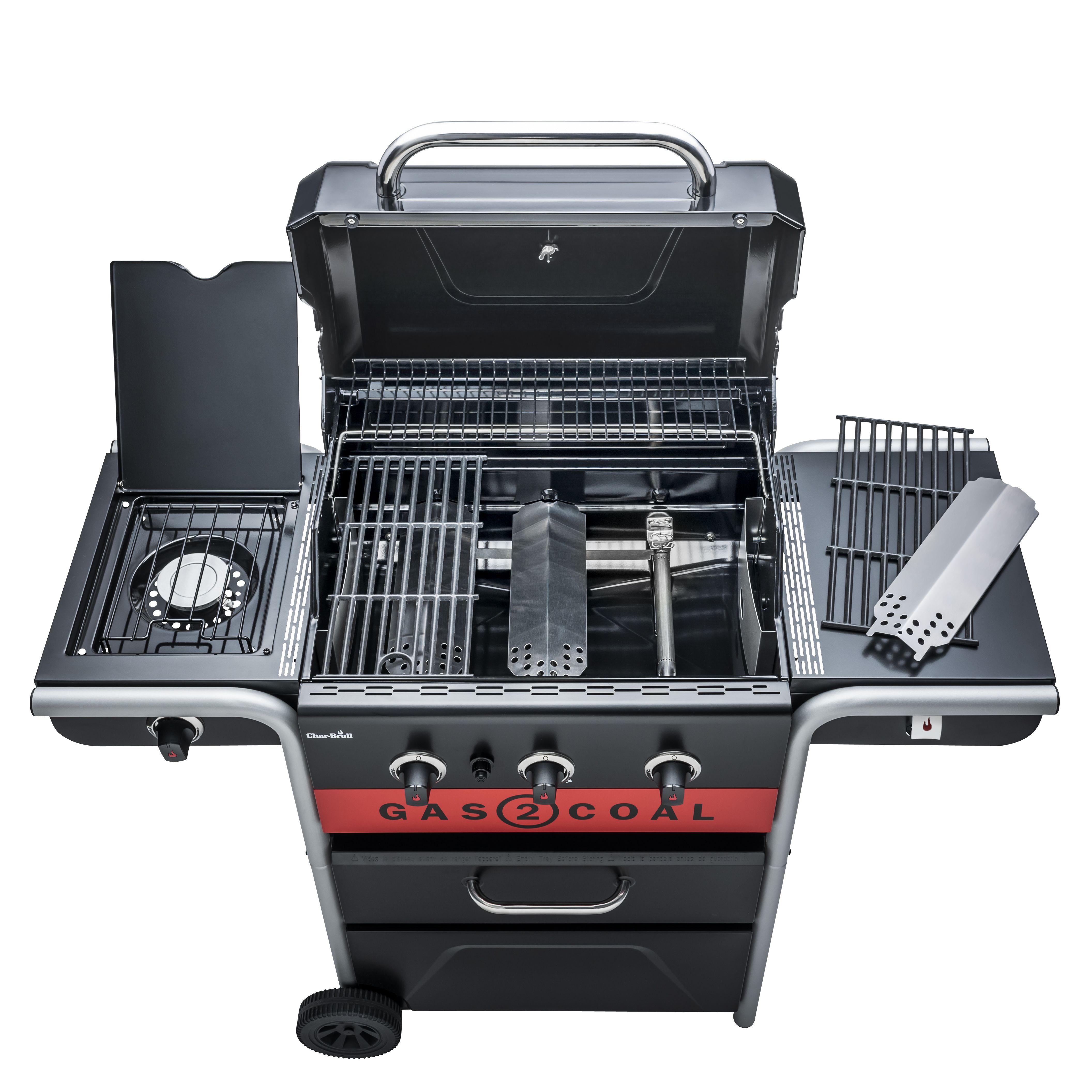 Charbroil Gas2Coal 2.0 Black 3 burner Gas Hybrid BBQ