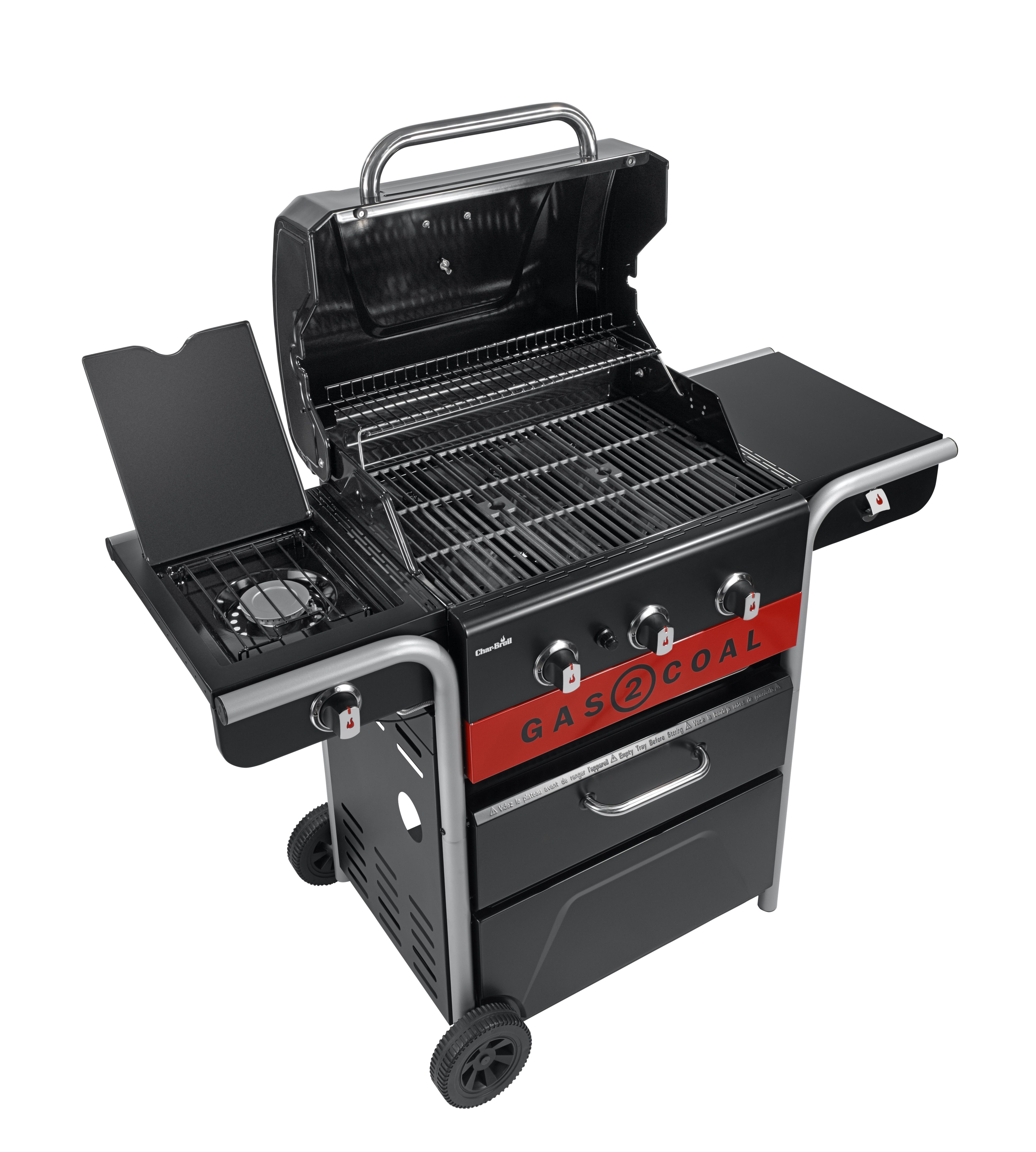 Charbroil Gas2Coal 2.0 Black 3 burner Gas Hybrid BBQ - 3
