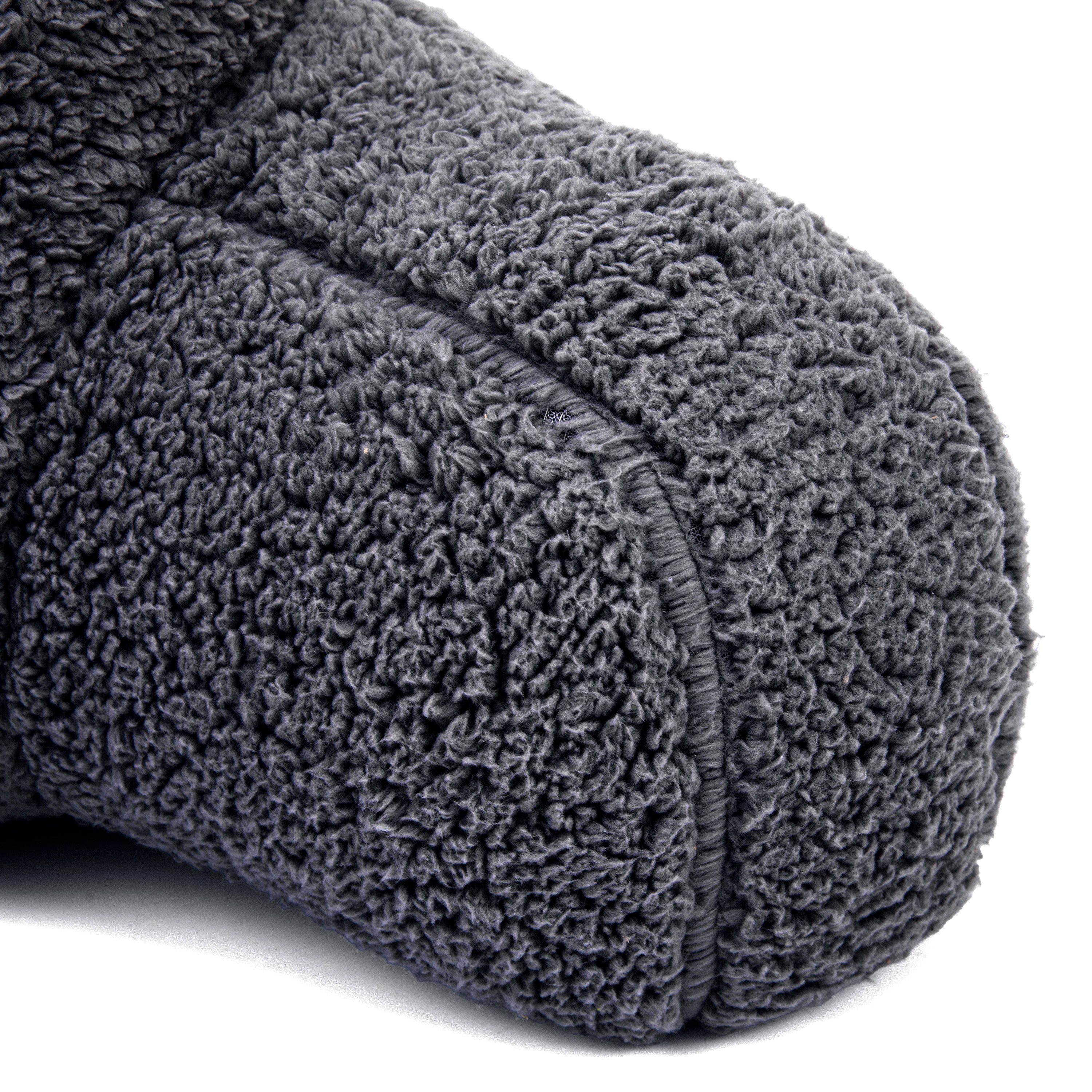 Charcoal Teddy Cuddle Indoor Cushion (L)75cm (W)42cm