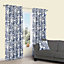 Charde Blue & white Meadow Lined Eyelet Curtains (W)167cm (L)183cm, Pair