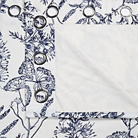 Charde Blue & white Meadow Lined Eyelet Curtains (W)167cm (L)183cm, Pair