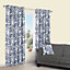 Charde Blue & white Meadow Lined Eyelet Curtains (W)167cm (L)228cm, Pair