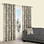 Charde Brown Meadow Lined Eyelet Curtains (W)117cm (L)137cm, Pair