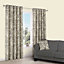 Charde Brown Meadow Lined Eyelet Curtains (W)167cm (L)183cm, Pair