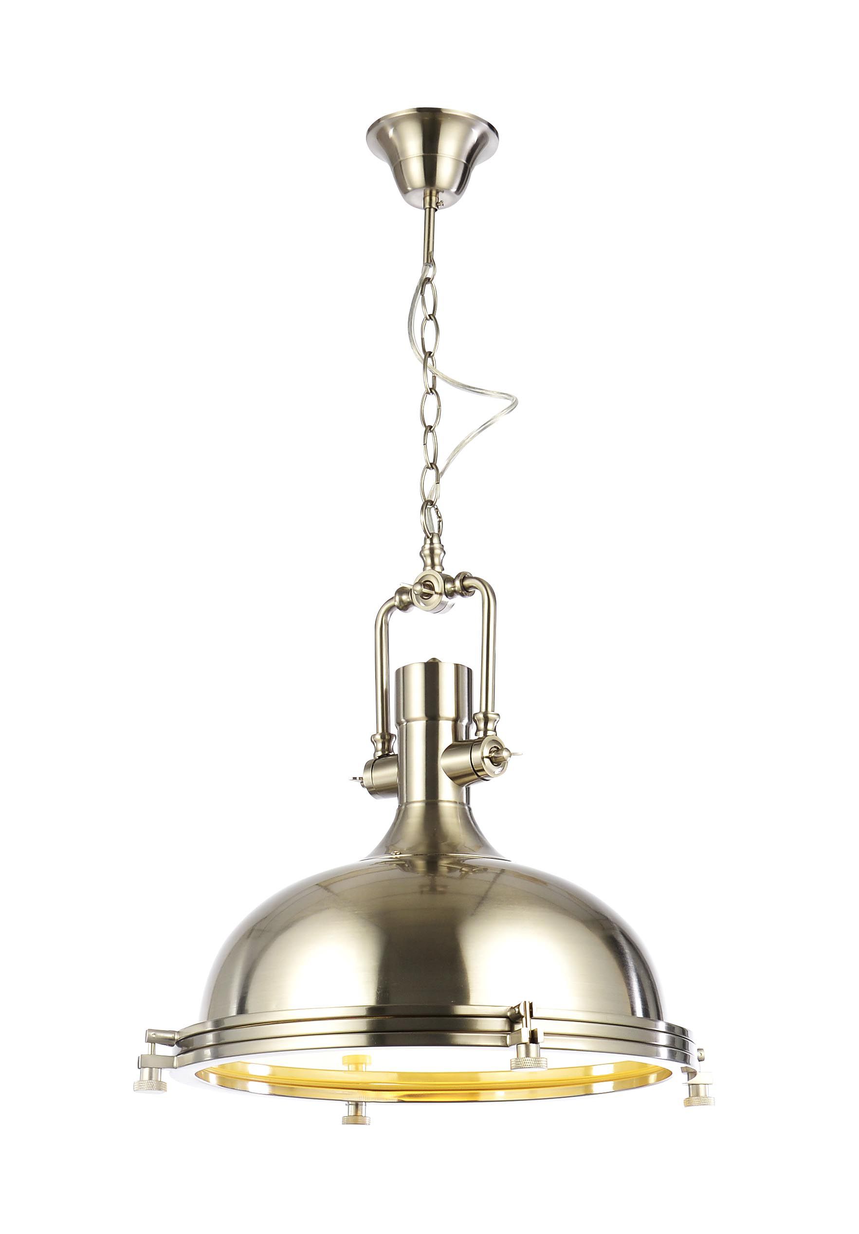 Charly Pendant Glass & metal Nickel effect Ceiling light