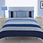 Chartwell Barcode Striped Blue King Bedding set