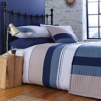 Chartwell Boston Striped Blue King Bedding set
