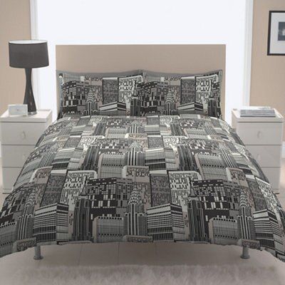 Chartwell Cityscape Black King Bedding set