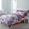 Chartwell Floral blossom & striped Amethyst Double Bedding set