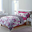 Chartwell Floral blossom & striped Amethyst King Bedding set