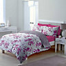 Chartwell Floral blossom & striped Amethyst Single Bedding set