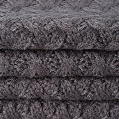 Chartwell Grey Plain Knitted Throw