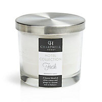 Chartwell Home Linen & white cotton Jar candle