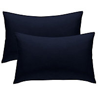 Chartwell Housewife Navy Housewife Pillowcase, Pack of 2