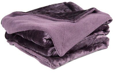 Chartwell Luxury Purple Plain Velvet Throw