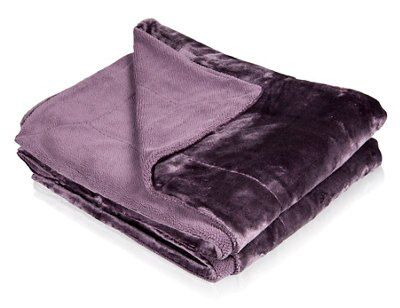 Chartwell Luxury Purple Plain Velvet Throw