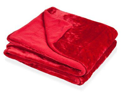 Chartwell Luxury Red Plain Velvet Throw