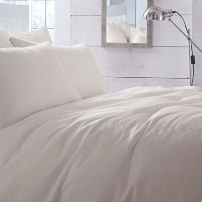 Chartwell Waffle Plain Cream Double Bedding set