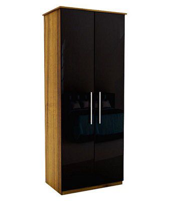 Chasewood Black Double Wardrobe (H)2250mm (W)800mm (D)580mm