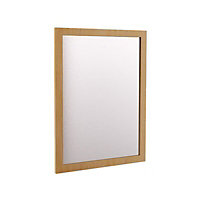 Chasewood Natural Maple effect Rectangular Wall-mounted Framed mirror, (H)80cm (W)60cm
