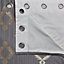 Chassidy Grey Geometric Lined Eyelet Curtains (W)117cm (L)137cm, Pair