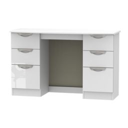 Chelsea Gloss white 6 Drawer Desk (H)795mm (W)1275mm (D)415mm